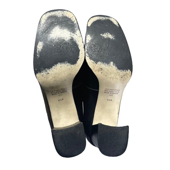 Vintage Y2K Chunky Heel Size 8.5 Maripe Black Leather Made in Brazil - Picture 12 of 13